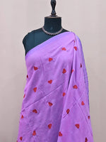 Light Purple Khadhi Cotton Saree 1