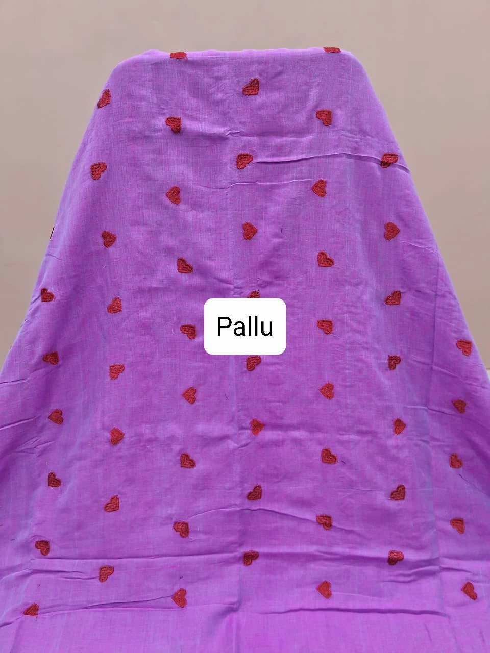 Light Purple Khadhi Cotton Saree Pallu