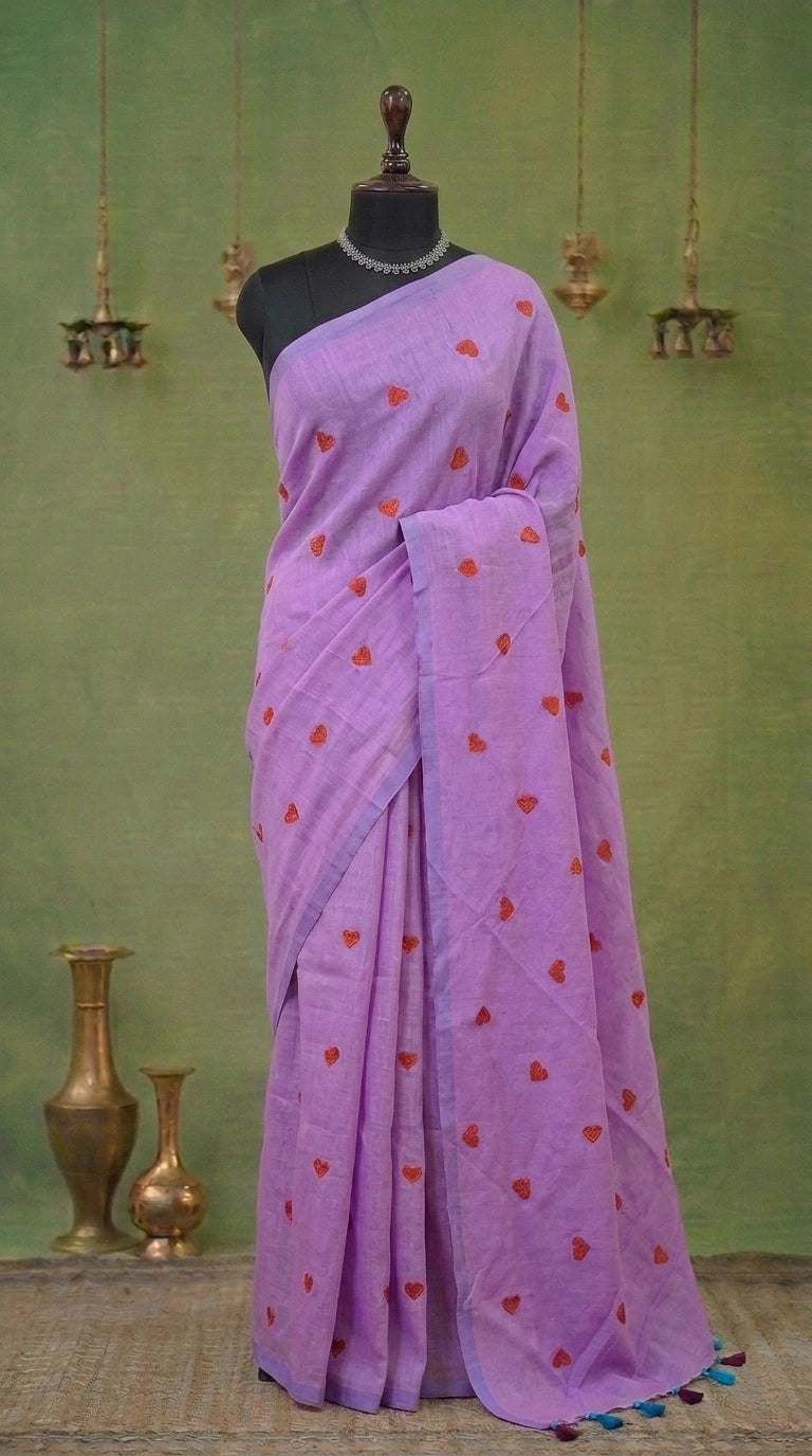 Light Purple Khadhi Cotton Saree
