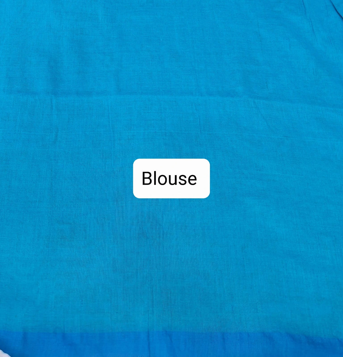 Sky Blue Khadhi Cotton Saree Blouse