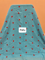 Sky Blue Khadhi Cotton Saree Pallu
