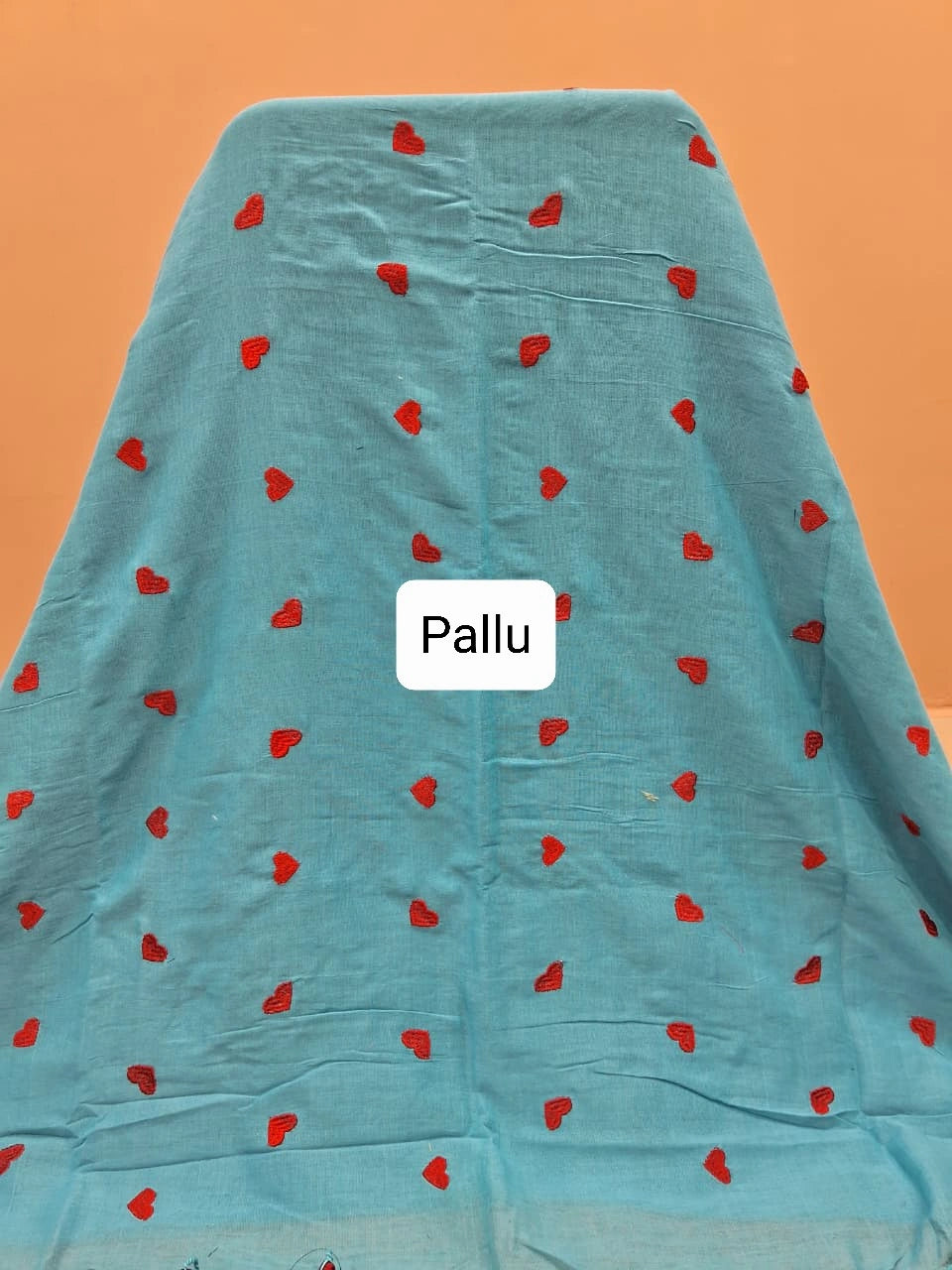 Sky Blue Khadhi Cotton Saree Pallu
