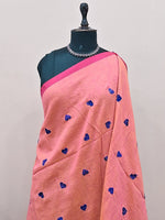 Peach Khadhi Cotton Saree 1