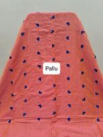 Peach Khadhi Cotton Saree Pallu