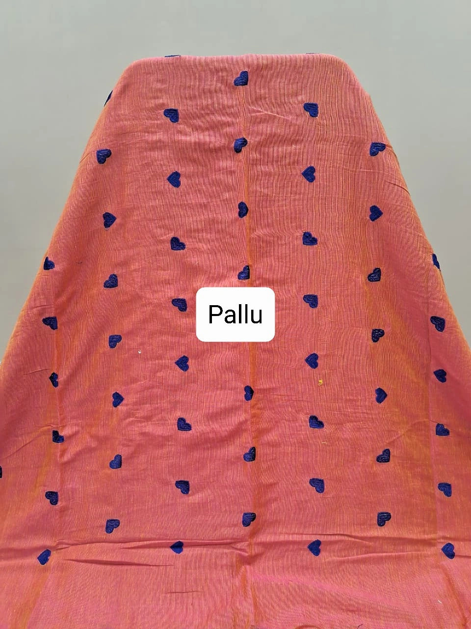 Peach Khadhi Cotton Saree Pallu