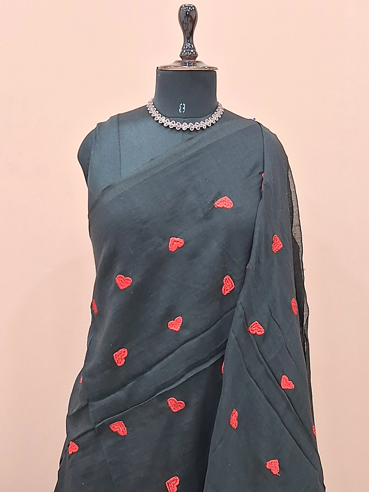 Black Khadhi Cotton Saree 1
