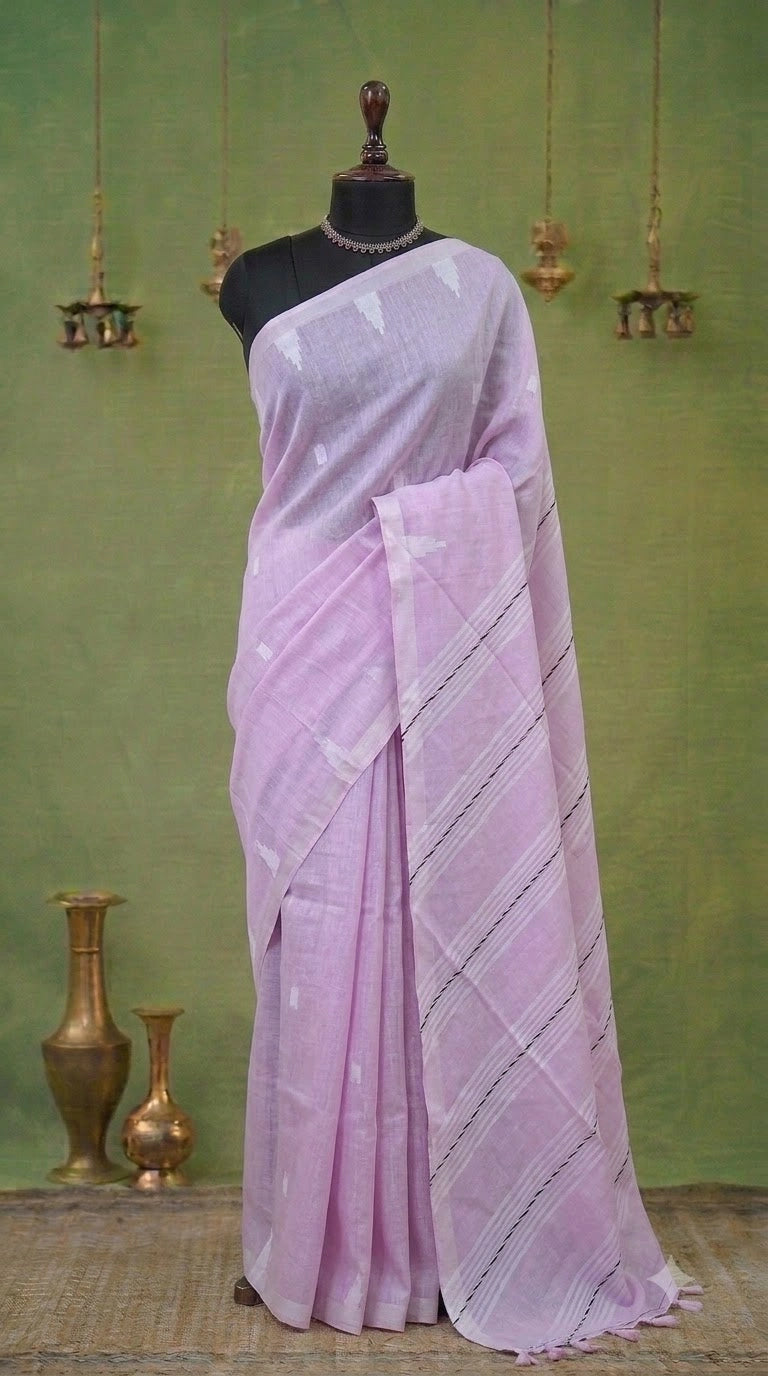Soft Blush Pink Khadhi Cotton Saree 