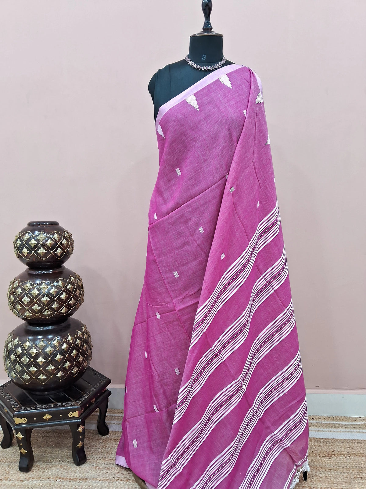 Onion Pink Khadhi Cotton Saree