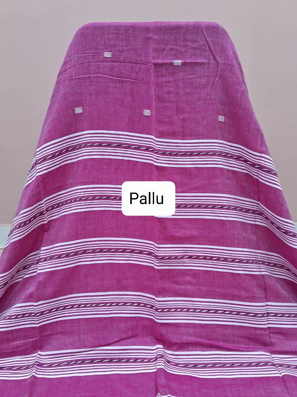 Onion Pink Khadhi Cotton Saree Pallu