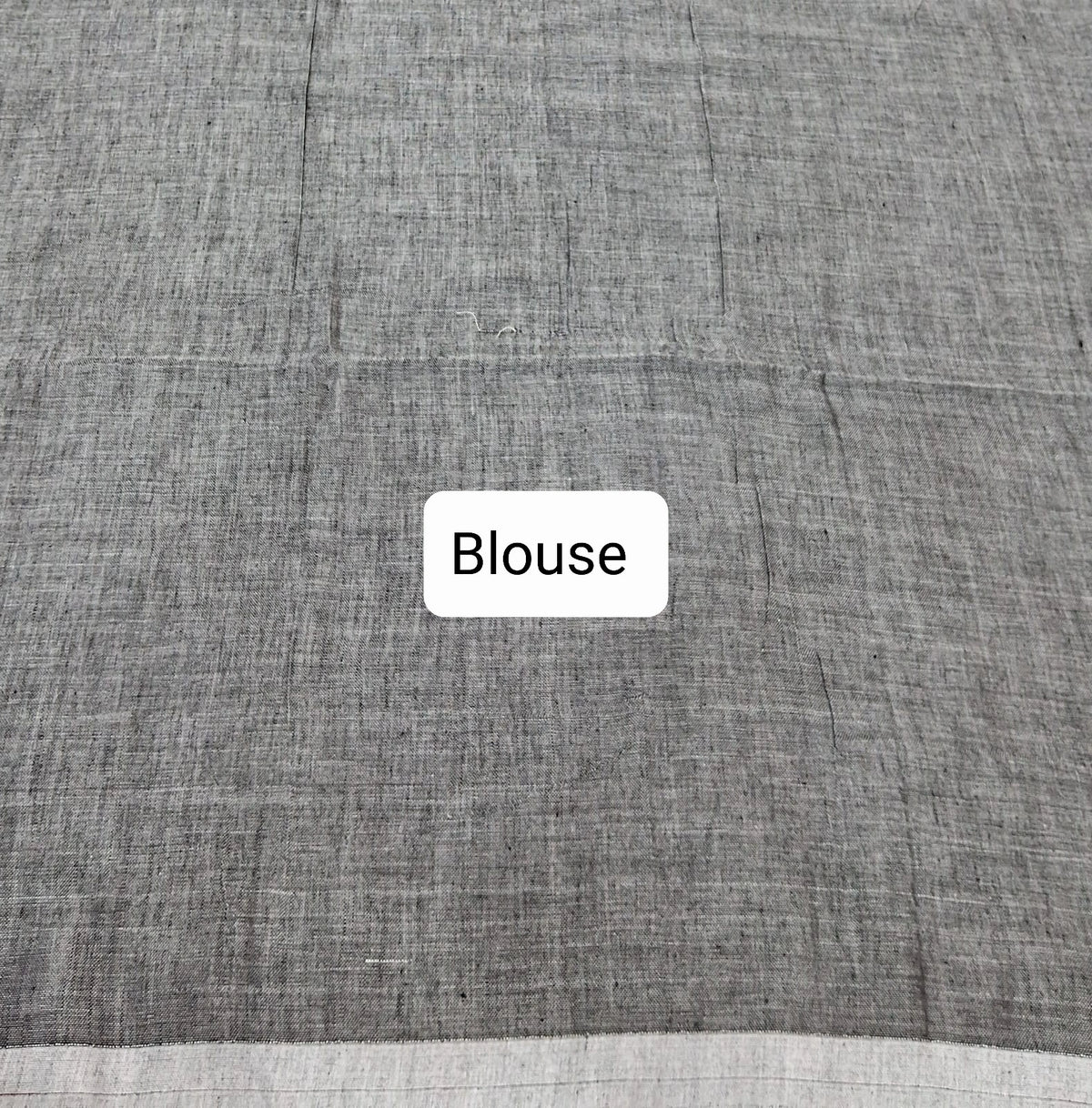 Elephant Grey Khadhi Cotton Saree Blouse