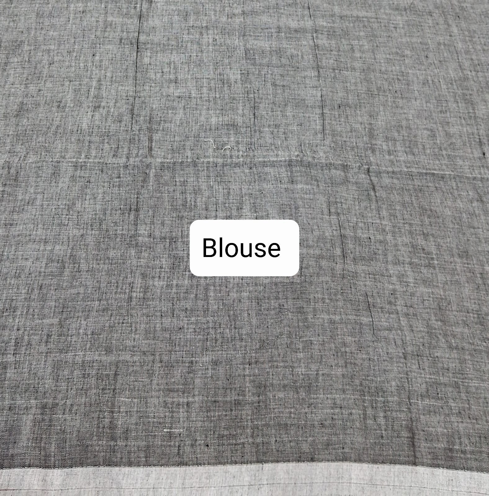 Elephant Grey Khadhi Cotton Saree Blouse