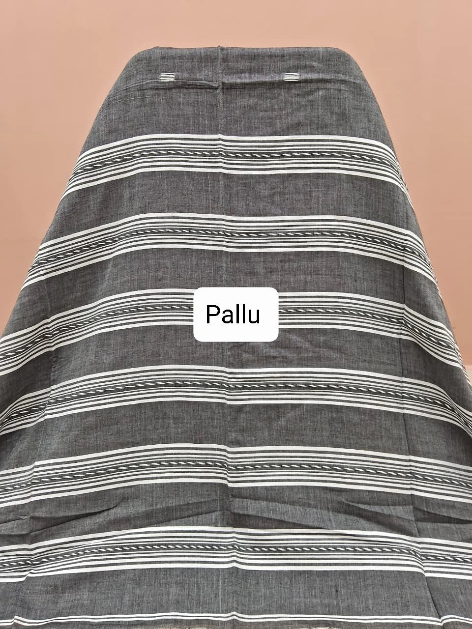 Elephant Grey Khadhi Cotton Saree Pallu