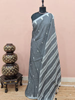 Elephant Grey Khadhi Cotton Saree 