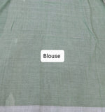 Pista Green Khadi Cotton Saree Blouse