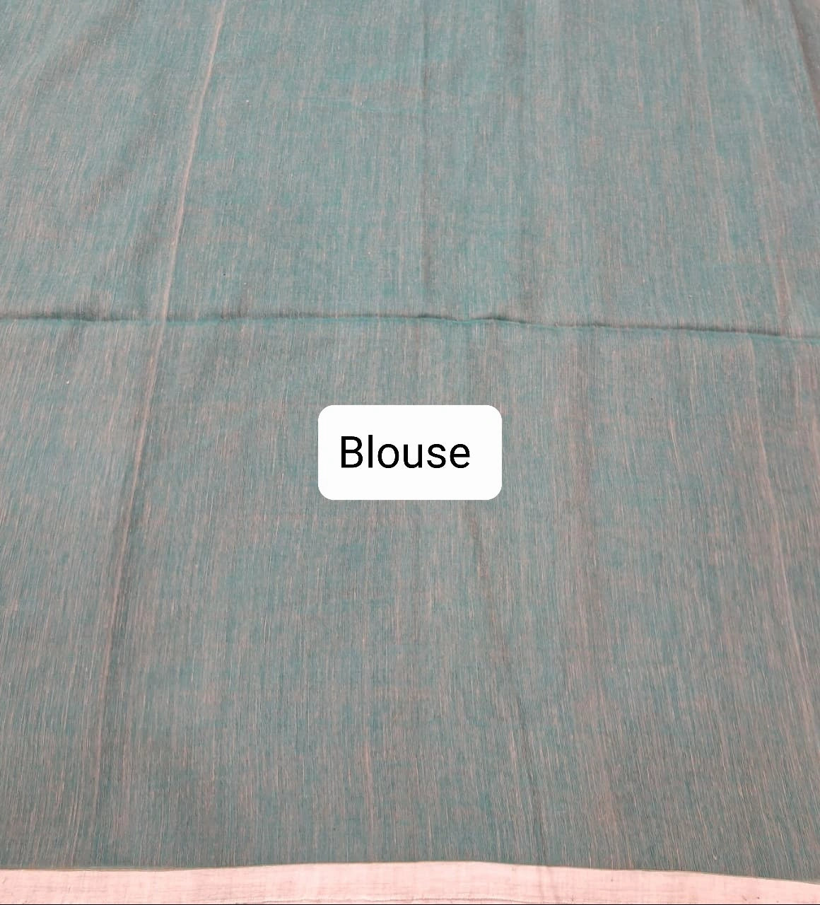 Sea Green Khadhi Cotton Saree Blouse