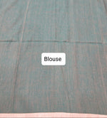 Sea Green Khadhi Cotton Saree Blouse