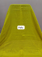 Lemon Yellow Khadi Cotton Saree Pallu