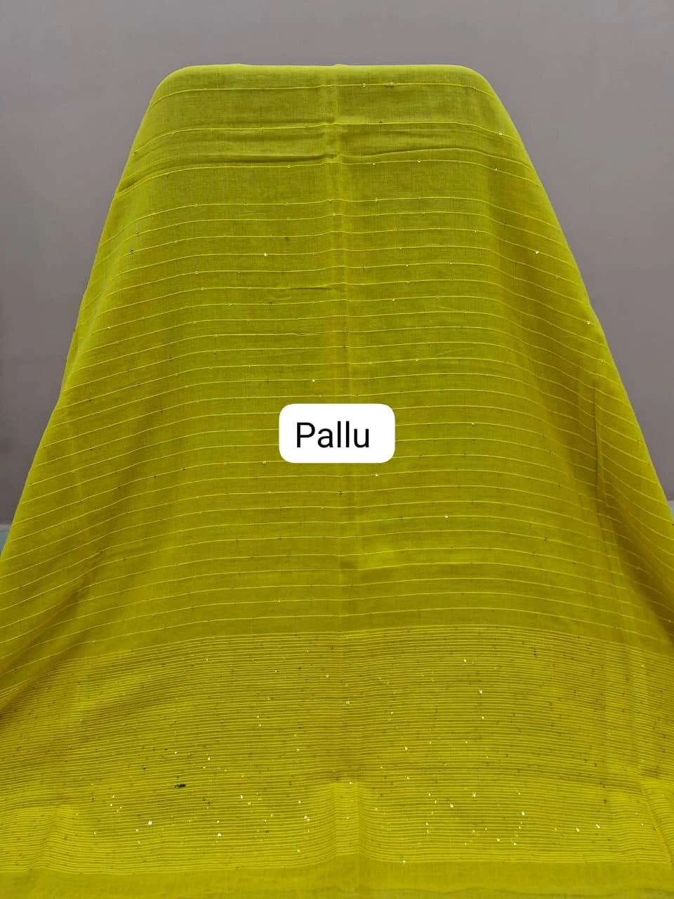 Lemon Yellow Khadi Cotton Saree Pallu