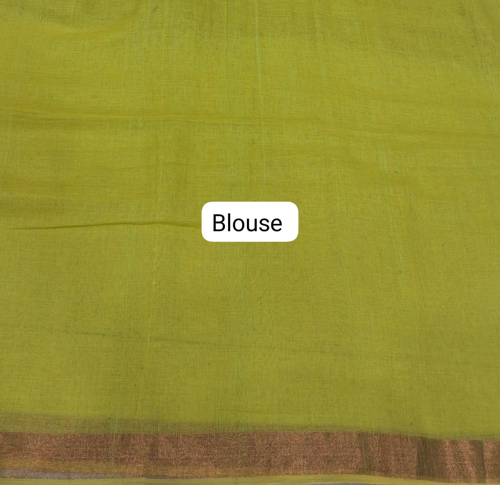 Lemon Yellow Khadi Cotton Saree Blouse