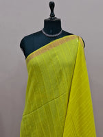 Lemon Yellow Khadi Cotton Saree 1