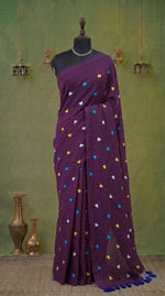 Dark Wine Khadhi Cotton Saree
