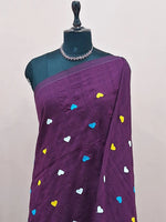 Dark Wine Khadhi Cotton Saree 1