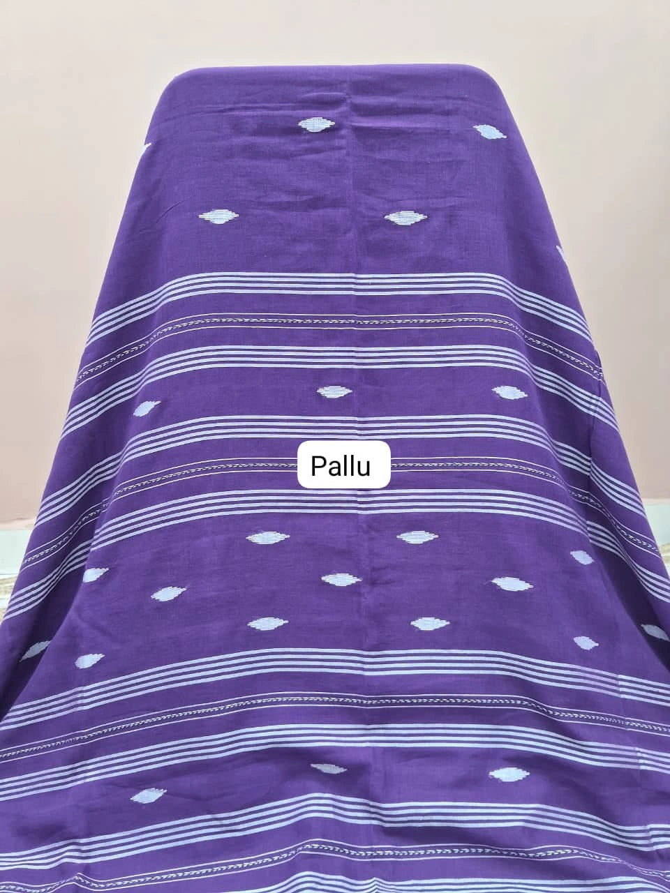 Purple Khadhi Cotton Saree Pallu