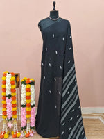 Black Khadhi Cotton Saree