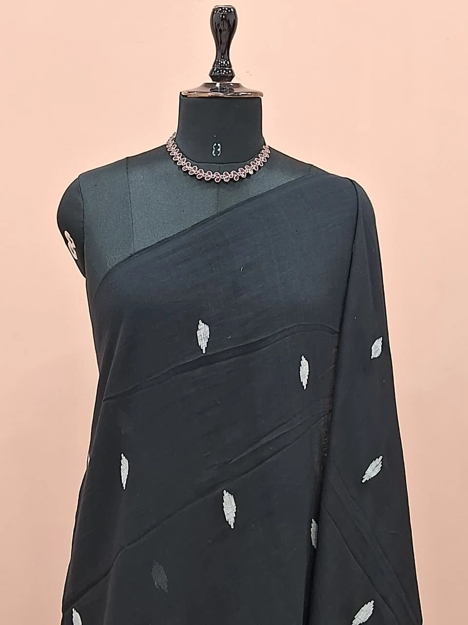 Black Khadhi Cotton Saree 1