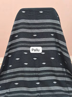 Black Khadhi Cotton Saree Pallu