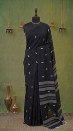 Black Khadhi Cotton Saree