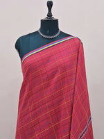 Red Khadhi Cotton Saree  1