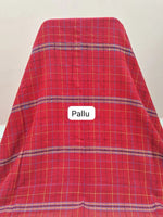 Red Khadhi Cotton Saree pallu