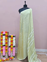 Pista Green Khadhi Cotton Saree