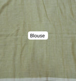 Pista Green Khadhi Cotton Saree Blouse