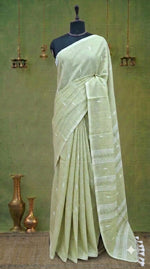 Pista Green Khadhi Cotton Saree