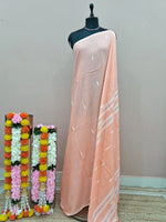 Pale Orange Khadhi Cotton Saree