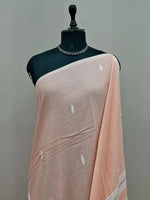 Pale Orange Khadhi Cotton Saree 1