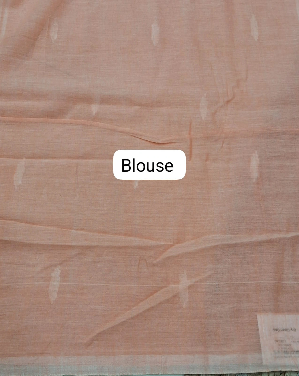 Pale Orange Khadhi Cotton Saree Blouse