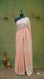 Pale Orange Khadhi Cotton Saree