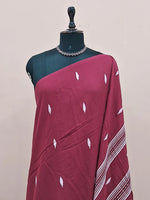 Maroon Khadhi Cotton Saree 1