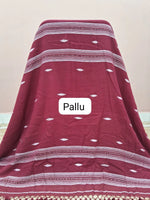 Maroon Khadhi Cotton Saree Pallu
