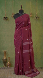 Maroon Khadhi Cotton Saree