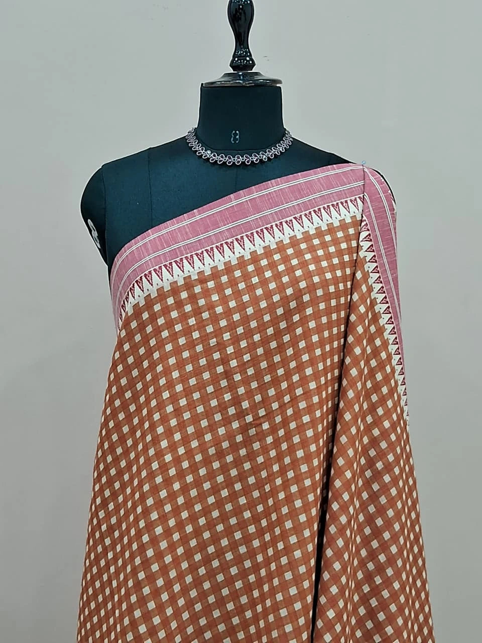 Rust Brown Khadhi Cotton Saree1