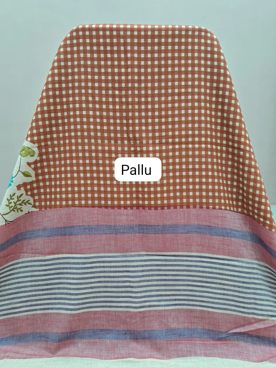 Rust Brown Khadhi Cotton Saree Pallu