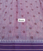 Rust Brown Khadhi Cotton Saree Blouse