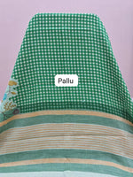 Green Khadhi Cotton Saree Pallu