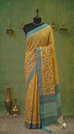 Yellow Khadhi Cotton Saree