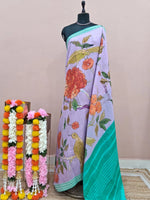 Lavender Khadhi Cotton Saree