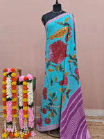 Sky Blue Khadhi Cotton Saree